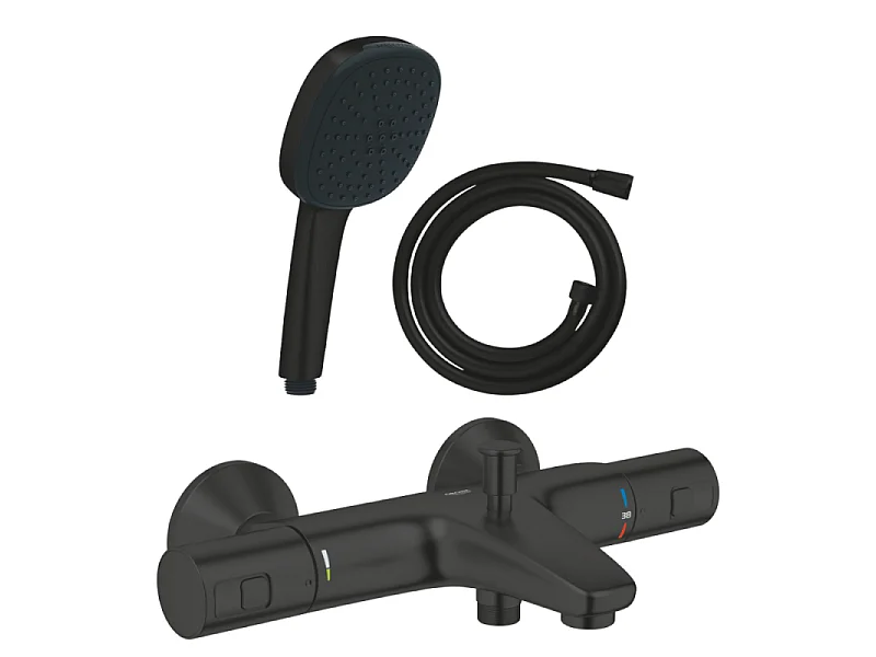 Pack mitigeur Thermostatique bain douche GROHE Precision Start + Douchette 2 jets Vitalio Comfort 110 et flexible