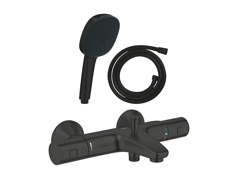 Pack mitigeur Thermostatique bain douche GROHE Precision Start + Douchette 2 jets Vitalio Comfort 110 et flexible