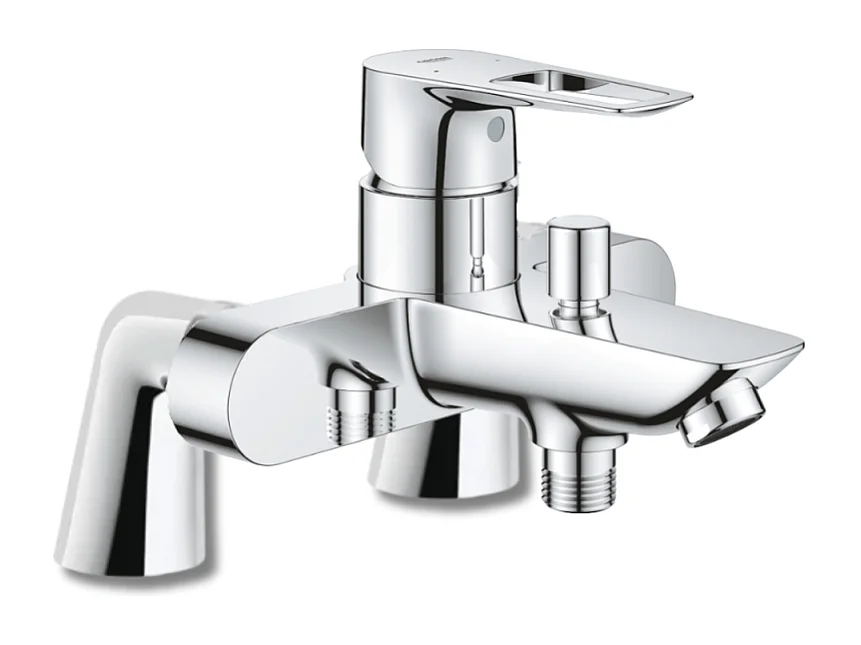 Mitigeur mécanique GROHE Start Loop avec colonnettes + Douchette 1 jet Vitalio Get Stick + Flexible 1750 mm