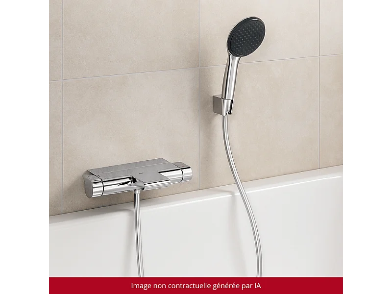 Pack mitigeur bain douche thermostatique GROHE Grohtherm 2000 + Douchette 2 jets GROHE Start 110 + Flexible1750 mm et support