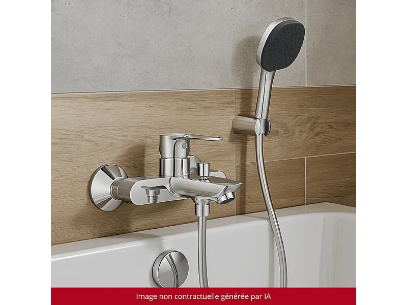 Pack mitigeur mécanique GROHE Start Loop + Douchette 2 jets GROHE Vitalio Comfort 110 + Flexible1750 mm et support