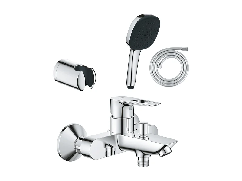 Pack mitigeur mécanique GROHE Start Loop + Douchette 2 jets GROHE Vitalio Comfort 110 + Flexible1750 mm et support