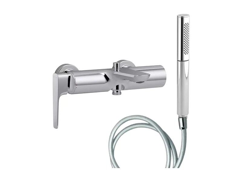 Pack mitigeur bain douche JACOB DELAFON Aléo+ + douchette Shift Ellipse + flexible lisse 160 cm