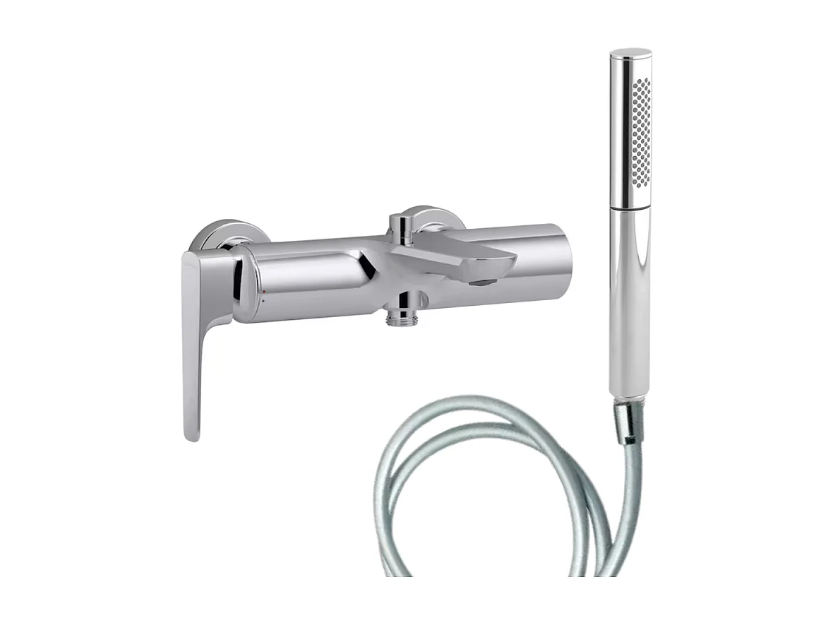 Pack mitigeur bain douche JACOB DELAFON Aléo+ + douchette Shift Ellipse + flexible lisse 160 cm