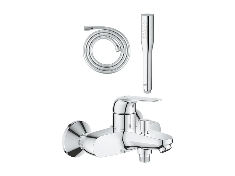 Pack mitigeur bain douche  GROHE Swift + Douchette 1 jet Vitalio Get Stick + Flexible