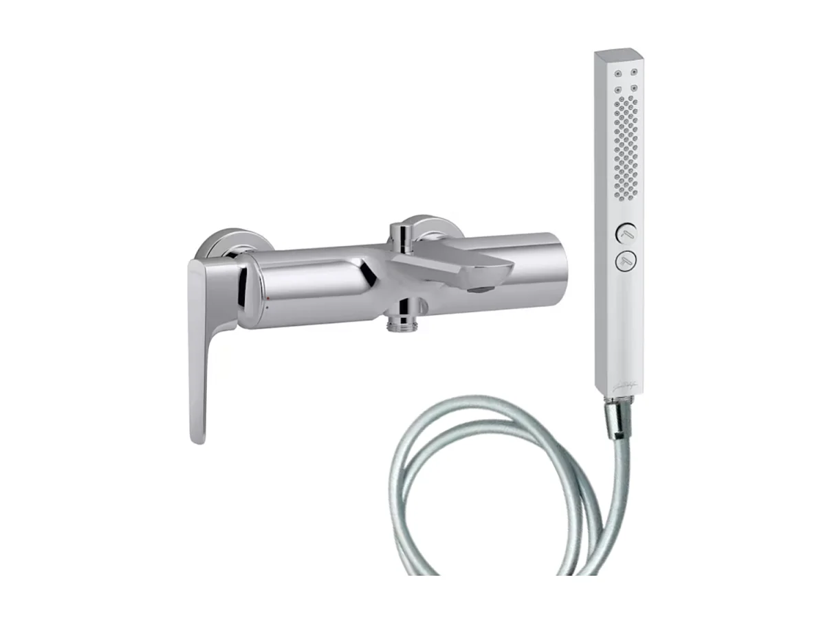 Pack mitigeur bain douche JACOB DELAFON Aléo+ + douchette Shift+ carée + flexible lisse 160 cm