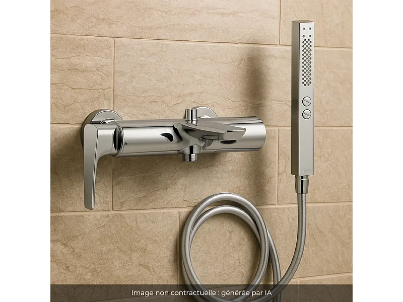 Pack mitigeur bain douche JACOB DELAFON Aléo+ + douchette Shift+ carée + flexible lisse 160 cm