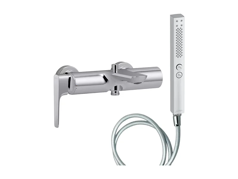 Pack mitigeur bain douche JACOB DELAFON Aléo+ + douchette Shift+ carée + flexible lisse 160 cm