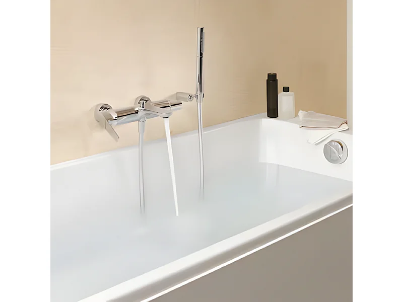 Pack mitigeur bain douche JACOB DELAFON Aléo+ + douchette Shift Ellipse + flexible à écrou 175 cm