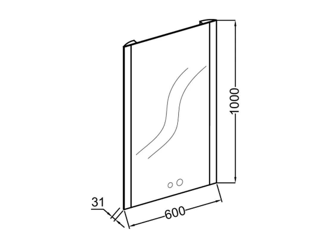 Miroir LED 2 trous 60 cm + mitigeur lavabo encastré JACOB DELAFON Grands Boulevards Noir mat + corps encastré
