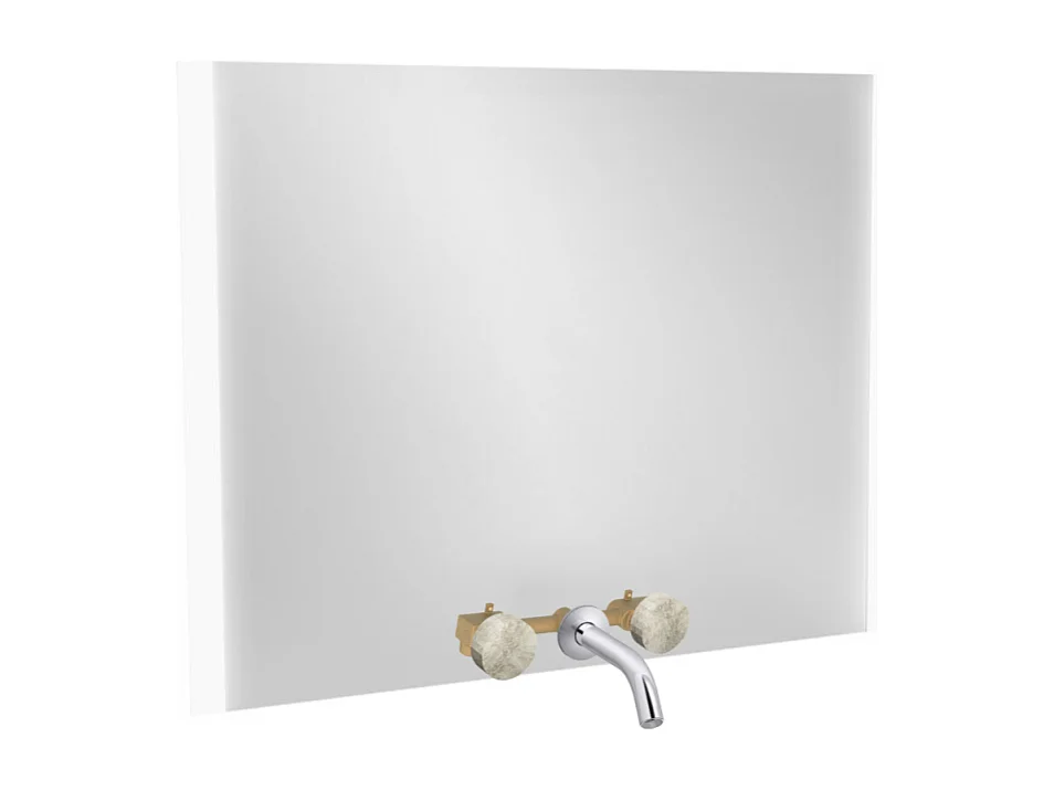 Miroir 3 trous 100 cm + mélangeur lavabo encastré 3 trous JACOB DELAFON Grands Boulevards douceur minérale et chromé