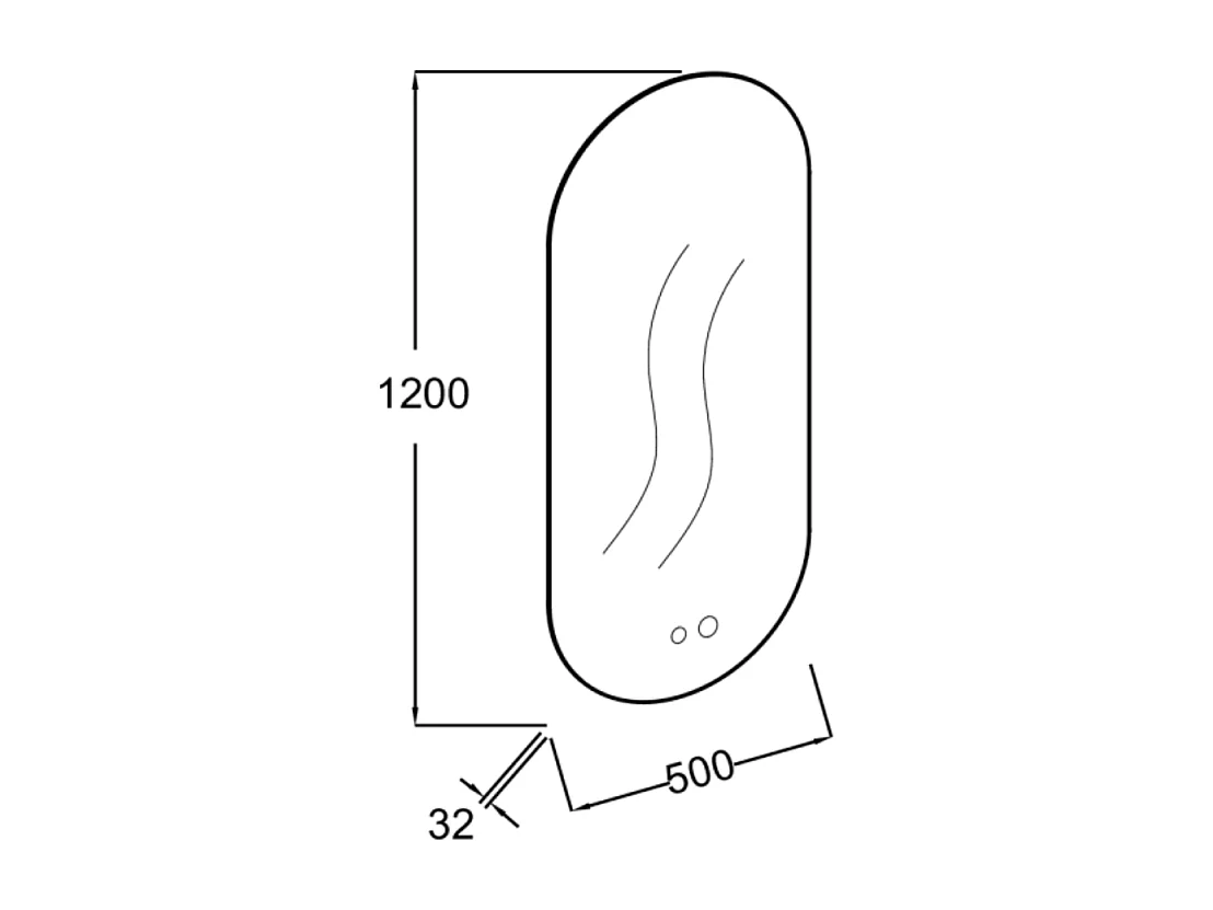 Miroir LED ovale 2 trous + mitigeur lavabo encastré JACOB DELAFON Grands Boulevards Noir mat + corps encastré