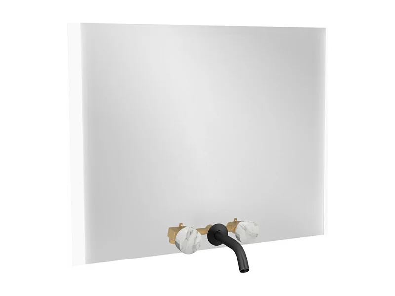 Miroir 3 trous 100 cm + mélangeur lavabo encastré 3 trous JACOB DELAFON Grands Boulevards marbre envoûtant et noir