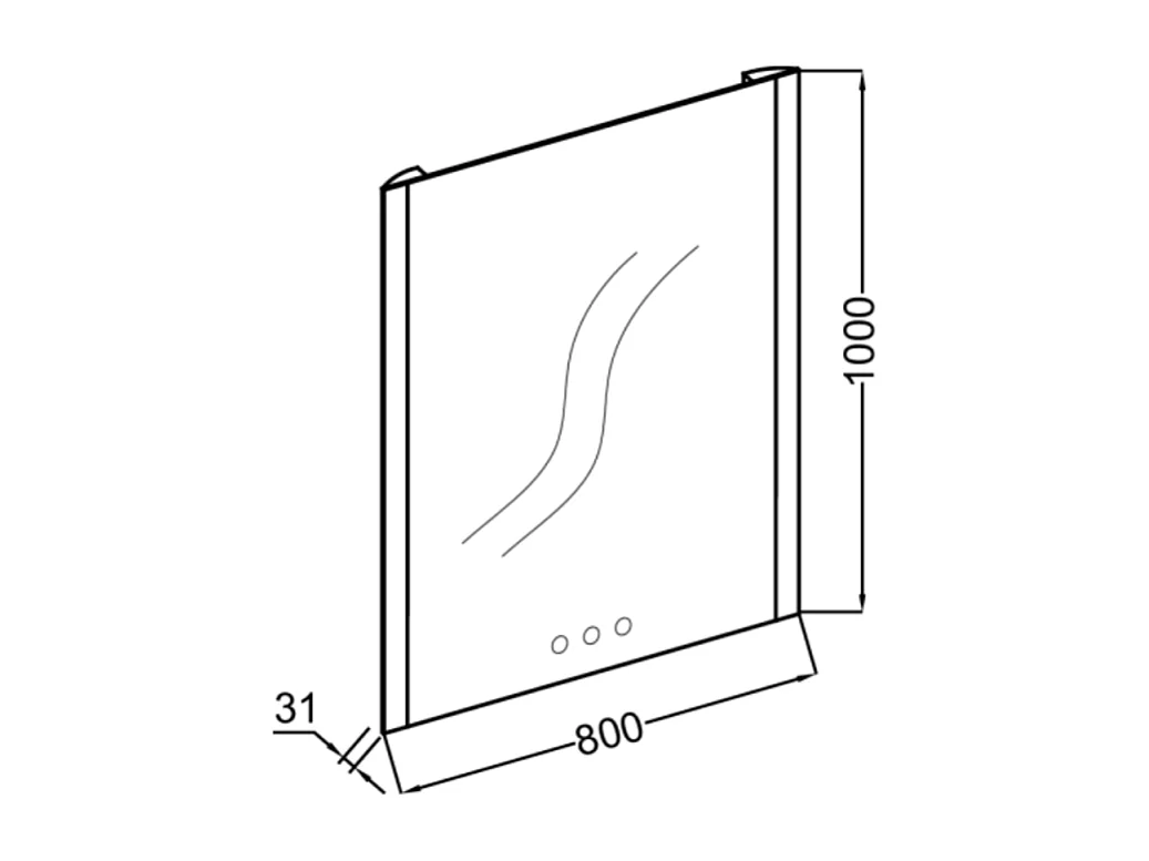Miroir 3 trous 80 cm + mélangeur lavabo encastré 3 trous JACOB DELAFON Grands Boulevards marbré travertin sable et noir