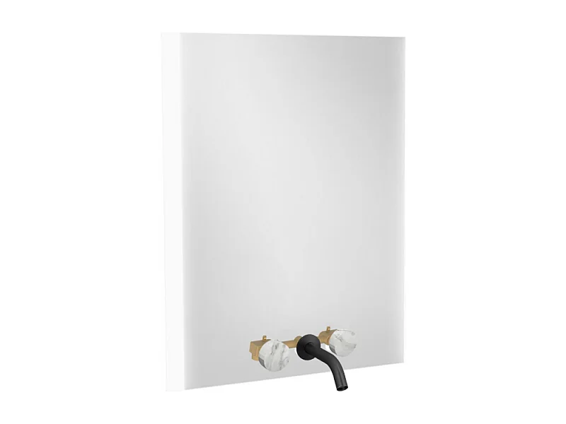 Miroir 3 trous 80 cm + mélangeur lavabo encastré 3 trous JACOB DELAFON Grands Boulevards marbre envoûtant et noir