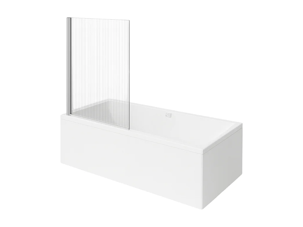 Baignoire droite VILLEROY ET BOCH Collaro 170 x 75cm Blanc mat  vidage et trop plein blanc mat + Pare bain gauche AURYS Raywall