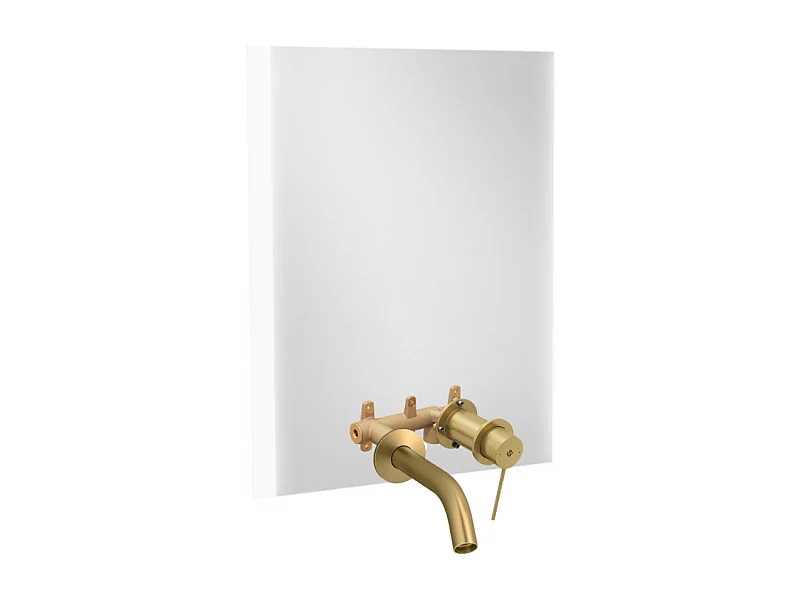 Miroir LED 2 trous 80 cm + mitigeur lavabo encastré JACOB DELAFON Grands Boulevards Laiton brossé + corps encastré
