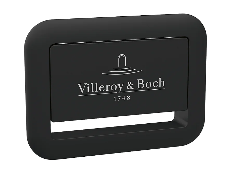 Baignoire droite 170 x 75 VILLEROY & BOCH Collaro acrylique Blanc avec vidage et trop-plein Black Matt