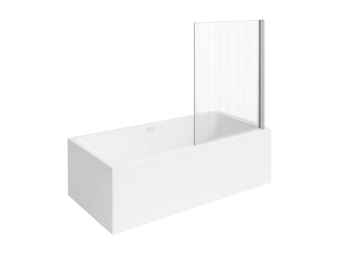Baignoire droite VILLEROY ET BOCH Collaro 170 x 75cm Blanc mat  vidage et trop plein blanc mat + Pare bain droite AURYS Raywall
