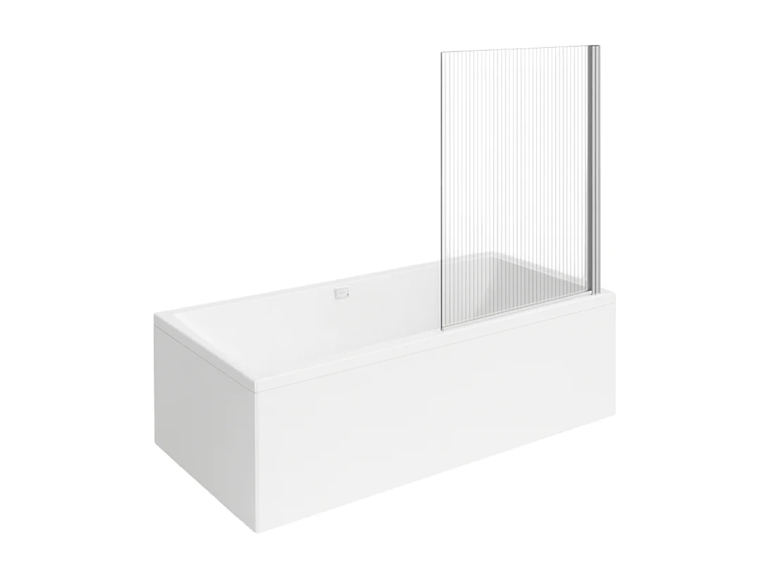 Baignoire droite VILLEROY ET BOCH Collaro 170 x 75cm Blanc mat  vidage et trop plein blanc mat + Pare bain droite AURYS Raywall