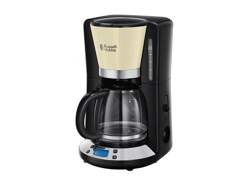 RUSSELL HOBBS 24033-56 - Cafetiere programmable Colours Plus - Technologie WhirlTech - 15 tasses - 1100 W - Creme