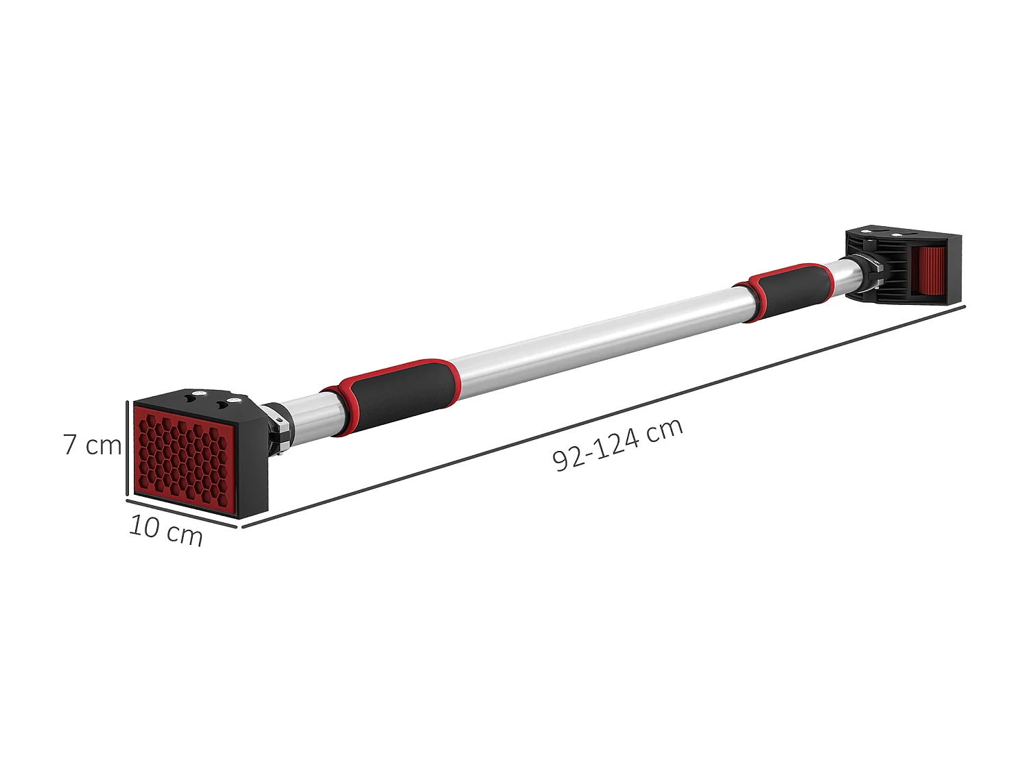 Barre de traction - barre de porte - pull up bar - barre d'étirement musculation pour cadres de porte sans vis - longueur ajustable (92-124cm)