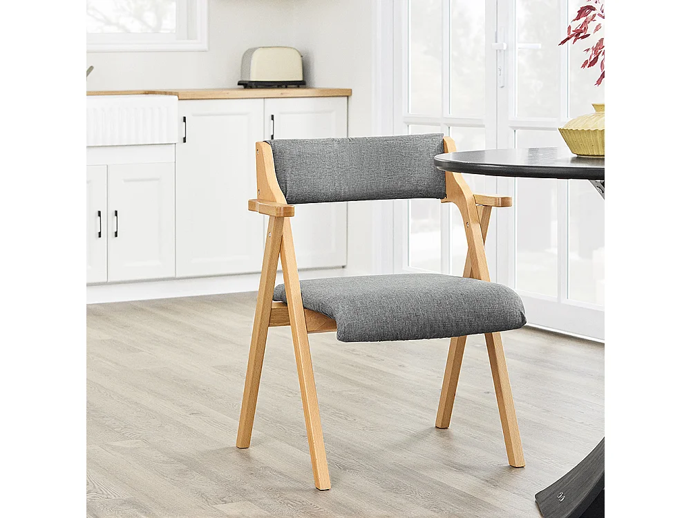 SoBuy Opvouwbare stoel Lichtgrijs 61.5x56x77.6cm Functioneel FST98-HG