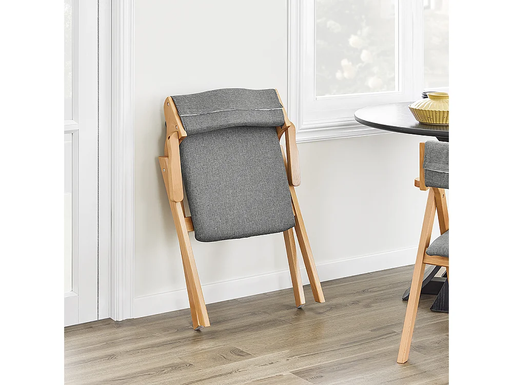 SoBuy Opvouwbare stoel Lichtgrijs 61.5x56x77.6cm Functioneel FST98-HG