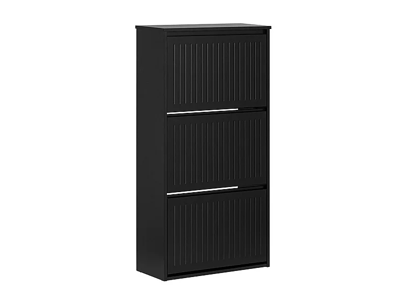 SoBuy Meuble d'Entrée Rangement Chaussures avec 3 Abattants Noirs