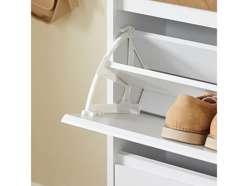 SoBuy Meuble à chaussures 2 portes Blanc 61x26x91cm Fonctionnel FSR205-NW