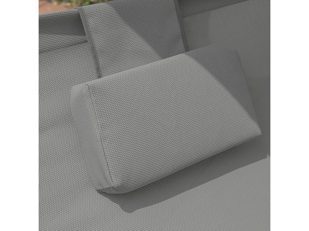 SoBuy Sdraio da Giardino 2 Posti con Cuscini Grigi 140x184x180 cm