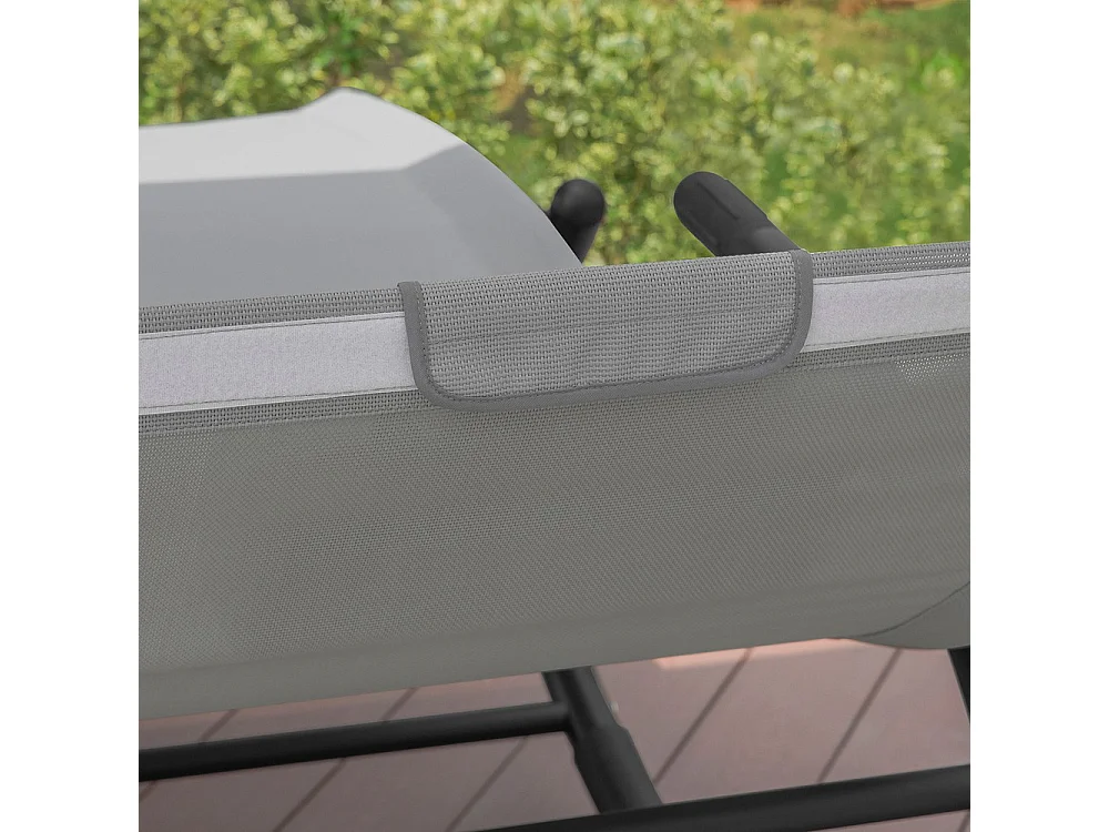 SoBuy Sdraio da Giardino 2 Posti con Cuscini Grigi 140x184x180 cm