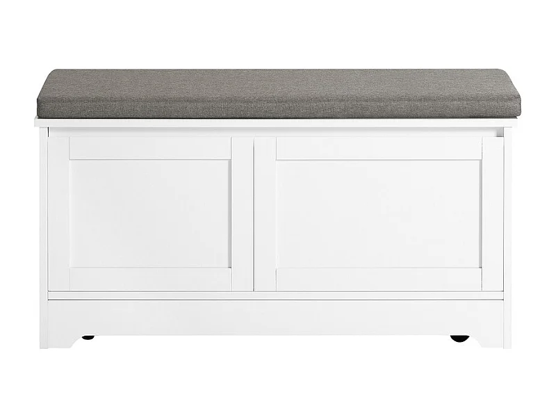 SoBuy Litière pour Chat avec Banc à Chaussures, 2 Portes, 3 Bols et Coussin, Blanc