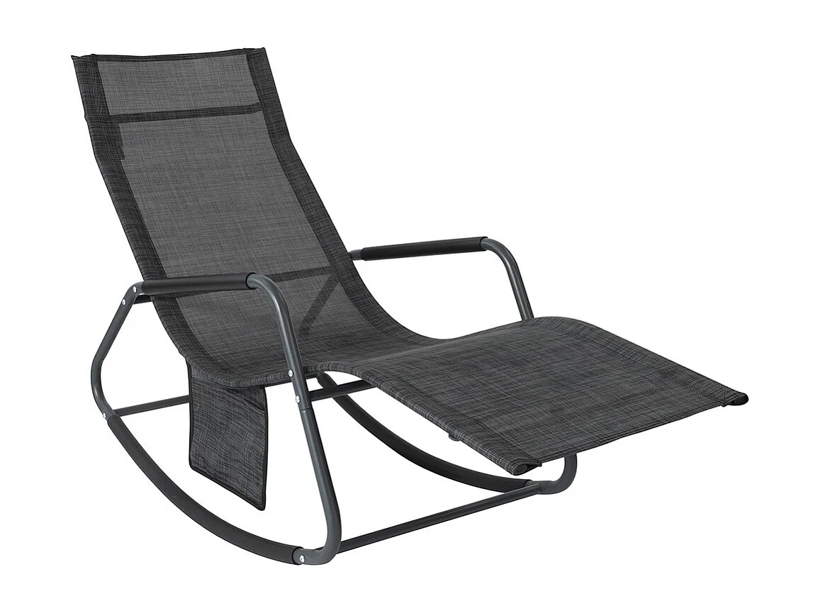 SoBuy Chaise Longue Bascule Fauteuil Relax Noir