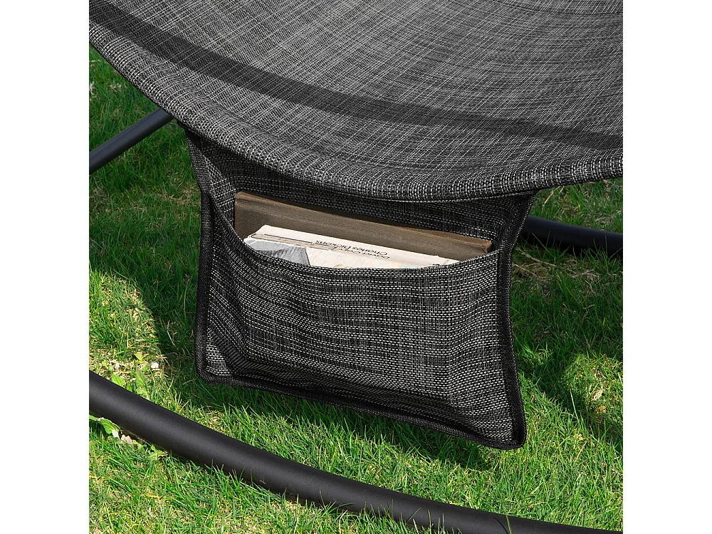 SoBuy Chaise Longue Bascule Fauteuil Relax Noir