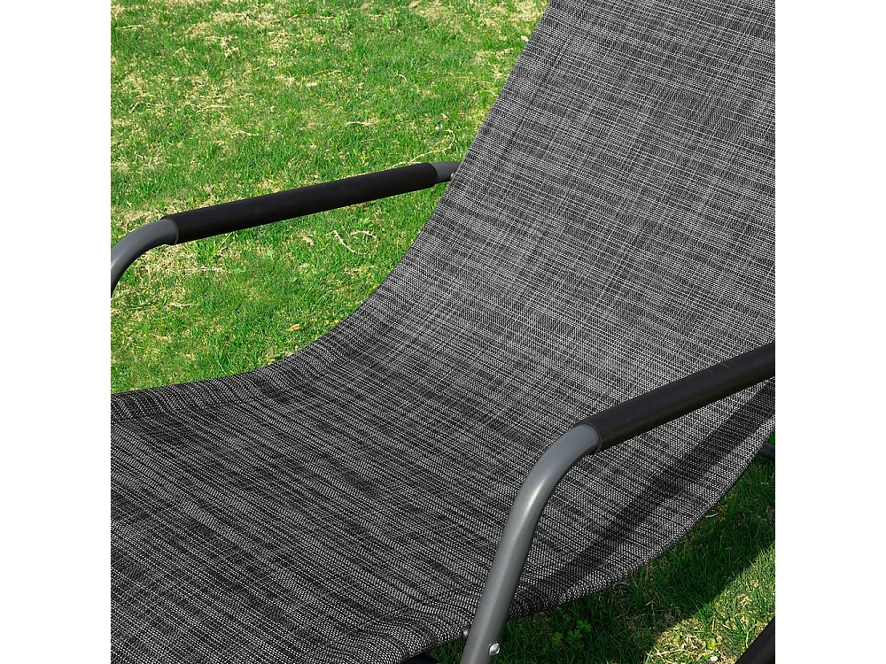 SoBuy Chaise Longue Bascule Fauteuil Relax Noir