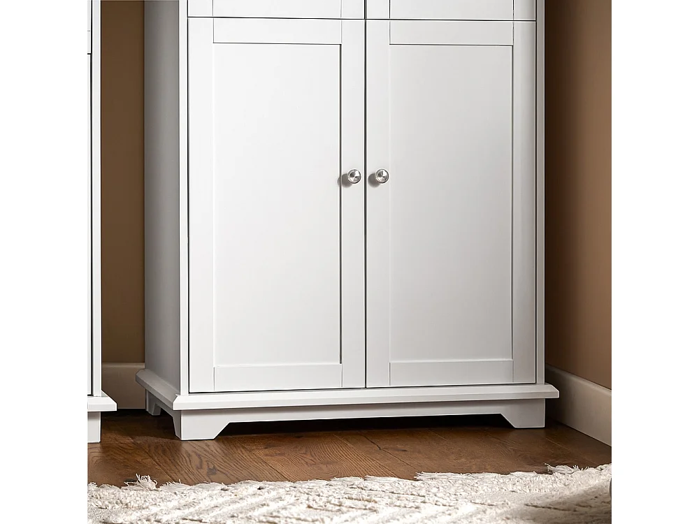 SoBuy Buffet de Cuisine 4 Portes 2 Tiroirs Blanc 75 40 175 cm FSB76-W