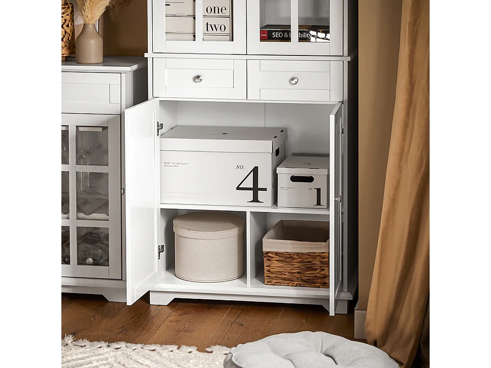 SoBuy Buffet de Cuisine 4 Portes 2 Tiroirs Blanc 75 40 175 cm FSB76-W