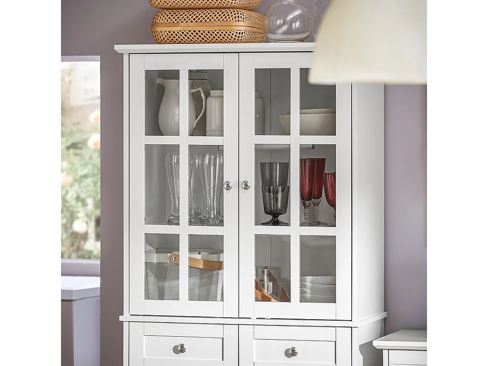 SoBuy Buffet de Cuisine 4 Portes 2 Tiroirs Blanc 75 40 175 cm FSB76-W