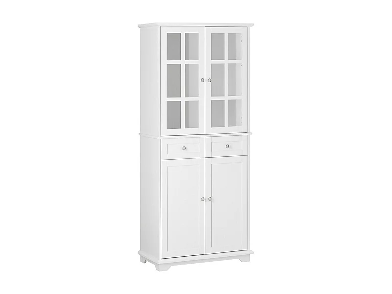 SoBuy Buffet de Cuisine 4 Portes 2 Tiroirs Blanc 75 40 175 cm FSB76-W
