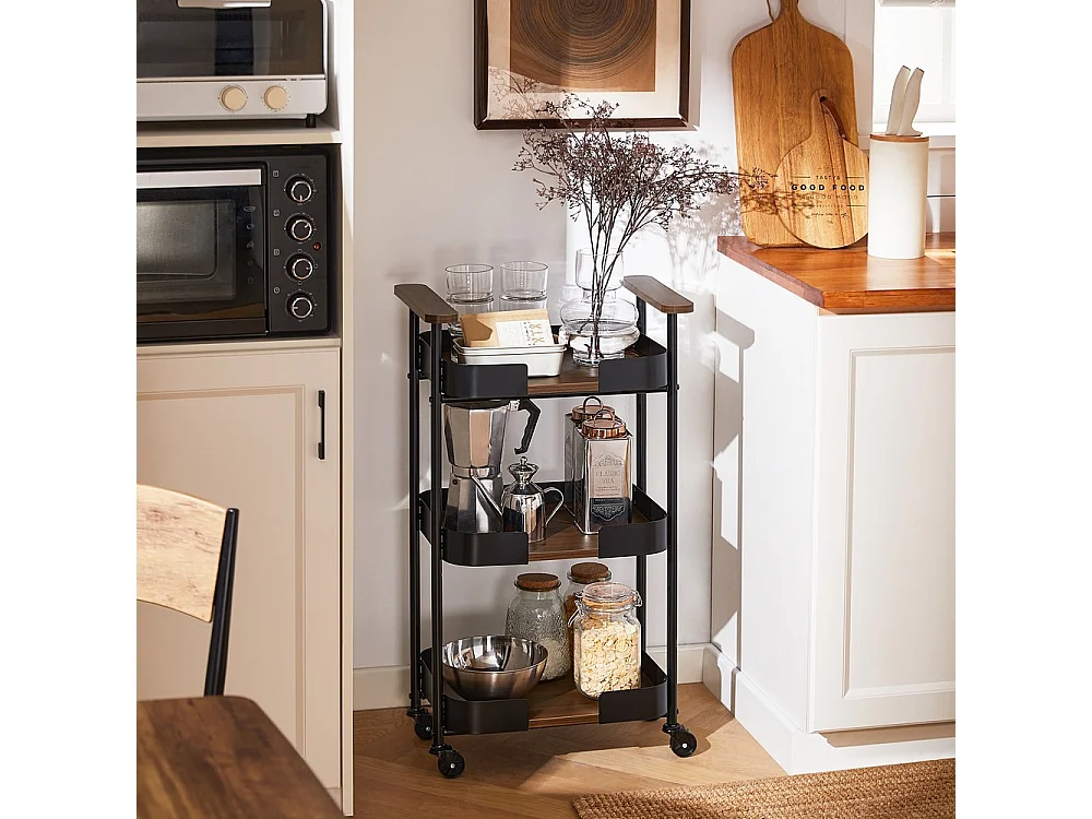 SoBuy wózek serwisowy barowy 3-poziomowy kuchenny metalowy vintage