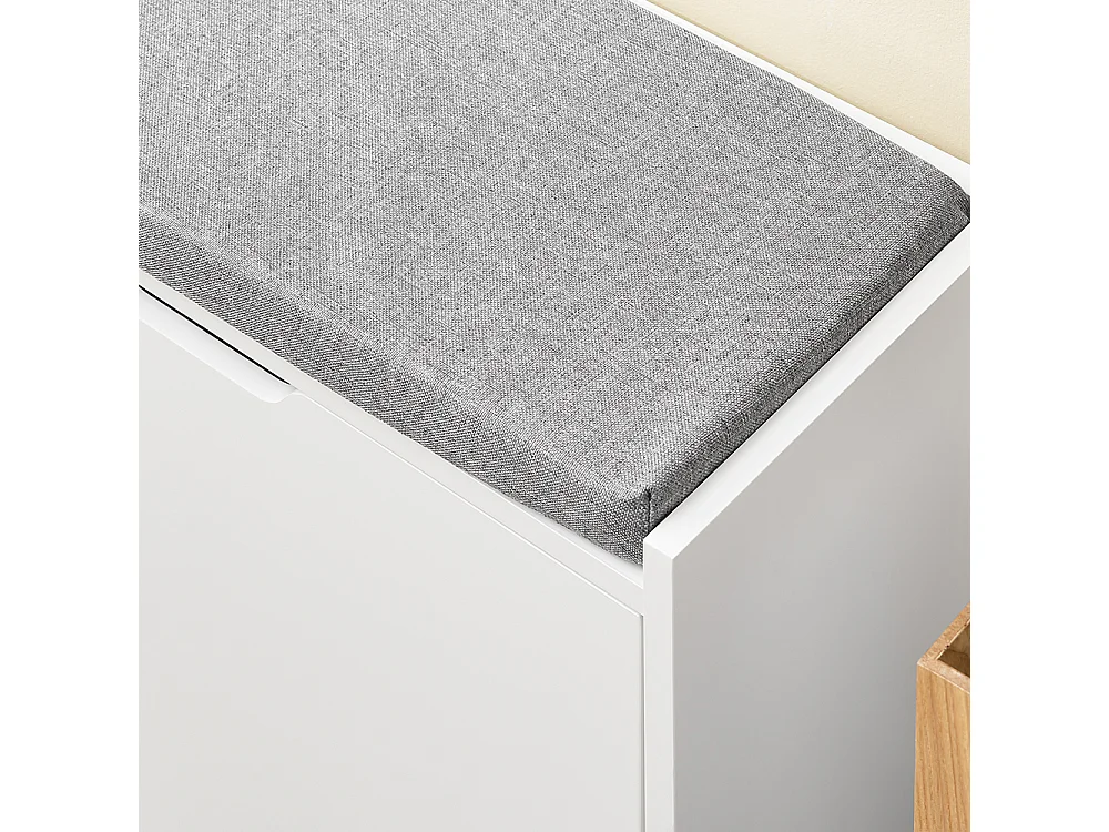 SoBuy Banc de rangement à chaussures avec 2 portes Blanc 105x24x52cm Fonctionnel FSR151-L-W