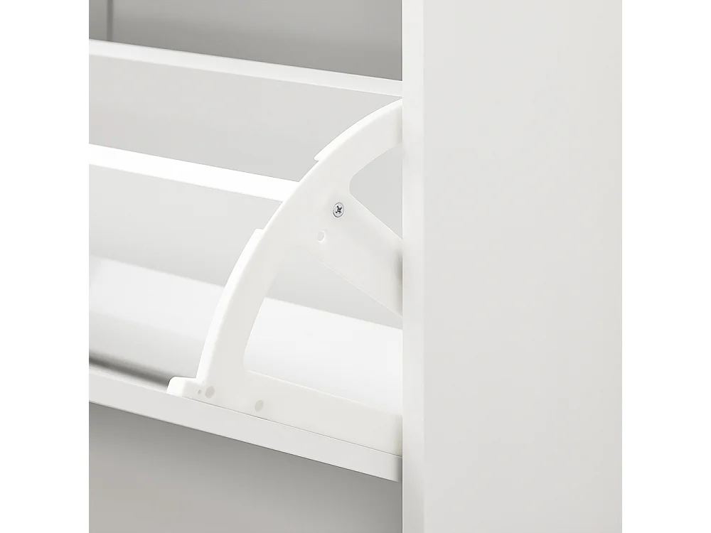 SoBuy Banc de rangement à chaussures avec 2 portes Blanc 105x24x52cm Fonctionnel FSR151-L-W