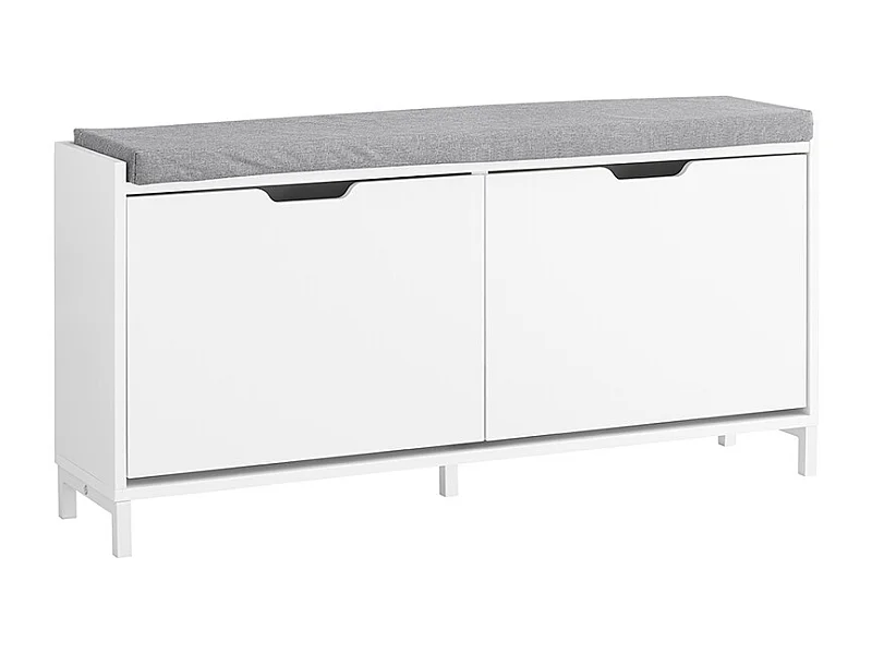 SoBuy Banc de rangement à chaussures avec 2 portes Blanc 105x24x52cm Fonctionnel FSR151-L-W