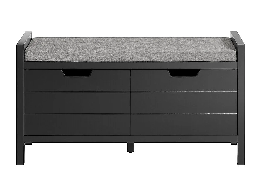 SoBuy Banc de rangement à chaussures avec 1 tiroir Noir 91x30x50cm Fonctionnel FSR63-II-SCH