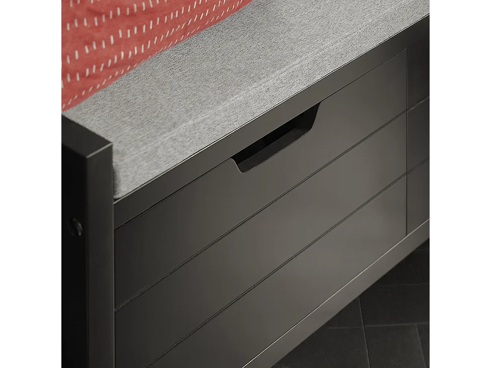 SoBuy Banc de rangement à chaussures avec 1 tiroir Noir 91x30x50cm Fonctionnel FSR63-II-SCH