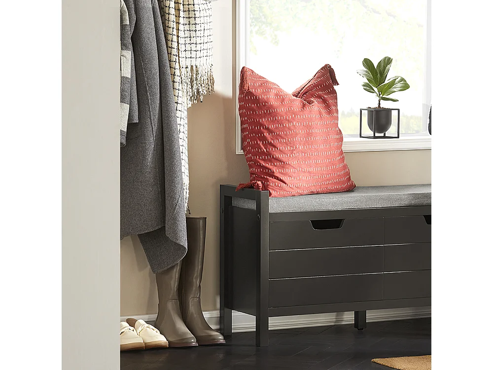 SoBuy Szafka na buty z jedną szufladą Czarny 30x91.01x50.01cm Funkcjonalny FSR63-II-SCH