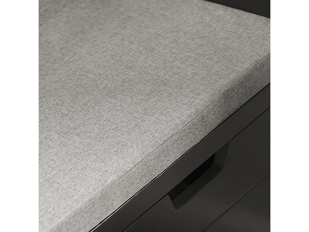 SoBuy Banc à Chaussures avec Assise et Rangement Modèle FSR63-SCH Noir