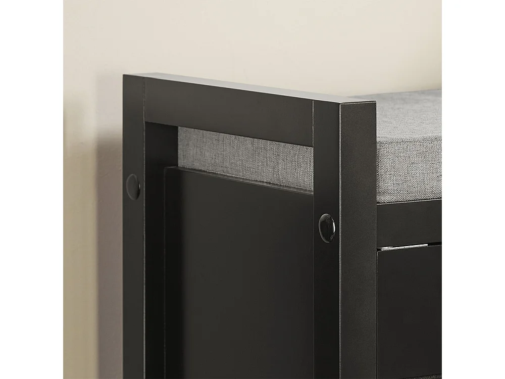 SoBuy Banc à Chaussures avec Assise et Rangement Modèle FSR63-SCH Noir
