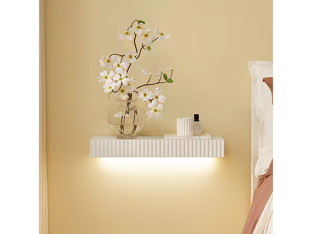 SoBuy Plank met lade Wit 60x20x8cm Modern FHK38-W